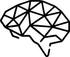 Low poly brain or artificial intelligence concept symbol of wisdom point abstract mash line and point on white background polygonal illustration concept as Abstract low poly Clean Set 3 vector