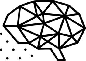 Low poly brain illustrating wisdom through abstract image featuring polygonal wireframe blue illustration on dark background with lines and dots concept as Low poly brain sy Clean Set 2 vector
