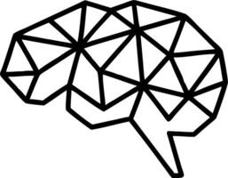 Low poly brain or artificial intelligence concept symbol of wisdom point abstract mash line and point on white background polygonal illustration concept as Abstract low poly Clean vector