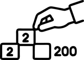 loading new year 2020 2021 hand putting wood cube progress bar concept as A hand places wooden cubes on a progress bar symbolizing the transition from 2020 to 2021 and the concept Clean vector