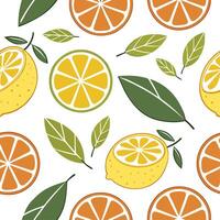 Juicy citrus fruits seamless tile pattern with bright oranges lemons and limes for a zesty summer vibe concept as Oranges lemons and limes create a zesty and vibrant seamless tile Clean vector
