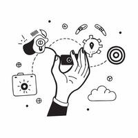 Individual with smart wearable and digital lifestyle overlay symbolizing tech driven lifestyle integration in double exposure with copy space concept as An individual blended with Clean vector