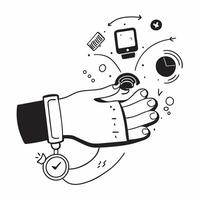 Individual with smart home hub and tech overlay symbolizing centralized smart living in double exposure with copy space concept as An individual blended with a smart home hub and Clean Set 2 vector