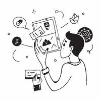 Individual with smart home hub and tech overlay symbolizing centralized smart living in double exposure with copy space concept as An individual blended with a smart home hub and Clean vector
