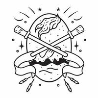 Individual with a white water raft rapids and paddle overlay symbolizing rafting adventure travel with copy space concept as An individual blended with a white water raft rapids a Clean vector