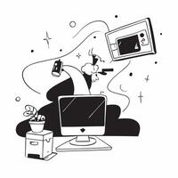Individual with a streaming device smart TV and living room overlay symbolizing modern digital entertainment in double exposure with copy space concept as An individual blended wi Clean vector