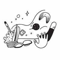 Individual with a snorkel coral reef and flippers overlay symbolizing snorkeling adventure with copy space concept as An individual blended with a snorkel coral reef and flippers Clean vector