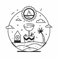 Individual with a laptop wireless headphones and coffee cup overlay symbolizing digital nomad lifestyle in double exposure with copy space concept as An individual blended with a Clean vector