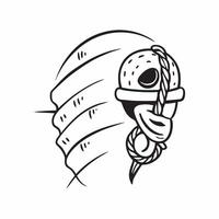 Individual with a climbing rope rock face and helmet overlay symbolizing rock climbing adventure travel with copy space concept as An individual blended with a climbing rope rock Clean vector