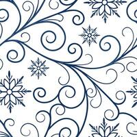 Icy snowflake swirl seamless tile pattern with elegant curves and sparkling frost concept as Elegant swirling snowflakes with sparkling frost create an icy snowflake swirl seamless Clean vector