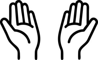 Human hands open palm up worship with faith in religion and belief in God on blessing backgroundChristian Religion concept background concept as Hands open in worship with faith Clean vector