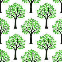 High contrast spring nature seamless pattern with bold tree trunks and vibrant greenery for dynamic spring designs concept as Bold spring nature pattern with strong tree trunks and Clean Set 2 vector