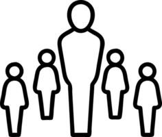 happy wood people symbol standing out crowd concept as A wooden figure symbolizing individuality stands out from a crowd representing leadership uniqueness and standout personality Clean vector