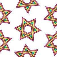 Hanukkah stars seamless pattern with multicolored designs for a vibrant energetic holiday atmosphere concept as Vibrant Hanukkah stars pattern with multicolored designs for a fun a Clean Set 2 vector