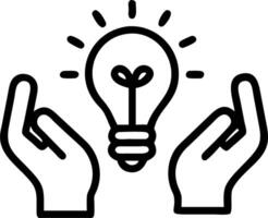 Hands holding light bulbs on yellow background symbolize creativity innovation and great ideas for workplace success concept as Highlights workplace brainstorming and problem solv Clean vector