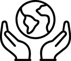 Hands protection globe nature background icon environment renewable sustainable energy net zero ESG concept as Hands protecting globe showcase renewable energy sustainable practice Clean vector