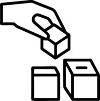hand putting document icon wooden cube document management digital file data online records database technology file access doc sharing concept as Hand placing document icon into w Clean vector