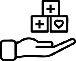 Hand stacks wooden blocks featuring medical icons symbolizing healthcare and health insurance management concepts and organization concept as Hand stacks wooden blocks featuring m Clean vector