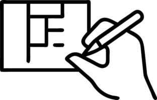 Hand holds pencil pointing to cadastral map for choosing and buying a plot for house construction planning concept as Depicts real estate decision making emphasizing property sele Clean vector