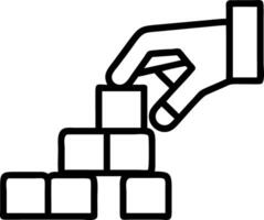 hand arranging wood cube stacking step stair business concept growth success process blue background concept as A hand stacks wooden cubes into steps symbolizing strategic growth p Clean Set 2 vector