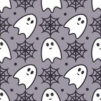 Halloween ghosts and goblins seamless tile pattern with spooky elements and dark hues for eerie decor concept as Spooky ghosts and goblins arranged seamlessly with dark hues for ee Clean Set 3 vector