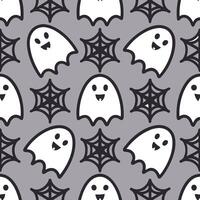 Halloween ghosts and goblins seamless tile pattern with spooky elements and dark hues for eerie decor concept as Spooky ghosts and goblins arranged seamlessly with dark hues for ee Clean vector