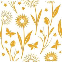 Golden glow of spring sunshine seamless tile pattern with soft highlights and radiant warmth concept as A golden glow of spring sunshine with soft highlights creates a radiant warm Clean vector
