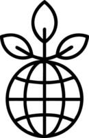 globe amid verdant foliage showcasing environment icons for ESG co2 circular business net zero forging sustainable enterprise concept as Earth model anchored in lush leaves reflect Clean vector
