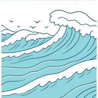 Gentle ocean waves seamless tile pattern with foamy water and a calm beach setting concept as Gentle ocean waves with foamy water create a peaceful seamless tile pattern for a rela Clean vector