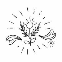 Gentle spring sunshine seamless pattern with soft rays and light floral elements for peaceful elegant designs concept as Elegant spring sunshine pattern with soft rays and delicate Clean vector