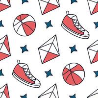 Geometric retro polygon seamless pattern bold colors on white background ideal for home decor concept as Developing geometric seamless pattern with retro polygons in bold colors on Clean vector