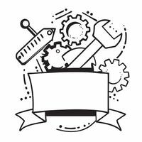 Gear and Tool Border with Labor Day Appreciation Wording concept as A unique border frame featuring gears and tools symbolizing the intricate machinery and teamwork behind labor T Clean vector