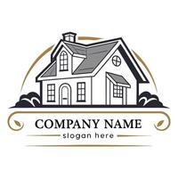 a house logo with a window and a white background vector