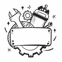 Gear and Tool Border with Labor Day Honors Wording concept as A unique border frame featuring gears and tools symbolizing the intricate machinery and teamwork behind labor The wor Clean vector