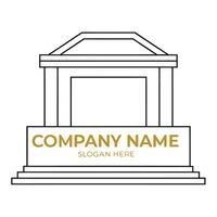 a logo for a company that has a building with a door white background vector