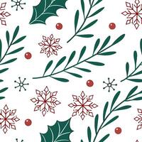 Frosty snowflake and holiday wreath seamless tile pattern with festive winter elements concept as Holiday wreaths paired with frosty snowflakes create a seamless tile pattern with Clean Set 2 vector