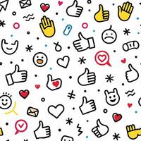 a colorful pattern with various hand gestures and symbols white background vector