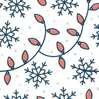 Frosty snowflake and holiday lights seamless tile pattern with sparkling winter accents concept as Sparkling holiday lights paired with frosty snowflakes create a seamless tile pat Clean Set 2 vector