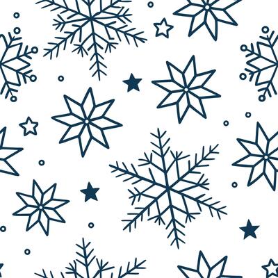 Frosty snowflake and Christmas star seamless tile pattern with sparkling holiday accents concept as Sparkling Christmas stars paired with frosty snowflakes create a seamless tile p Clean Set 2
