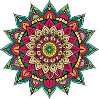 a colorful flower design with a circular pattern white background vector