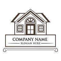 a house logo with a window and a sign white background vector
