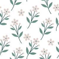 Fresh spring floral seamless pattern with lively blooms and soft white balance for cheerful spring projects concept as Lively floral pattern with blooming flowers and soft white ba Clean Set 4 vector