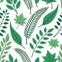 Fresh spring greenery seamless tile pattern featuring vibrant green leaves ferns and tender shoots concept as Vibrant green leaves ferns and tender shoots create a fresh natural sp Clean vector
