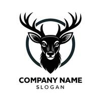 deer head logo design template white background vector
