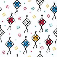 seamless pattern with kites and squares white background vector