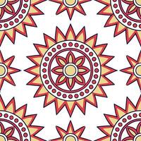 Folk art seamless pattern with tribal symbols and geometric shapes for a dynamic energetic cultural aesthetic concept as Dynamic folk art pattern with tribal symbols and geometric Clean Set 3 vector