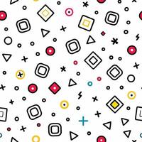 a pattern with geometric shapes and circles white background vector