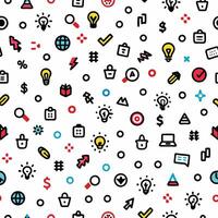 a seamless pattern with icons and symbol background vector