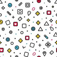 a colorful pattern with various icons and symbols white background vector