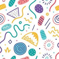 seamless pattern shapes and lines white background vector
